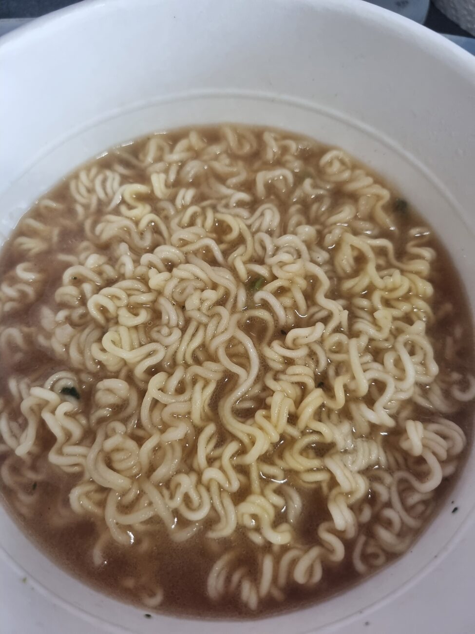 Harim Chicken King ramyeon cooked broth and noodles