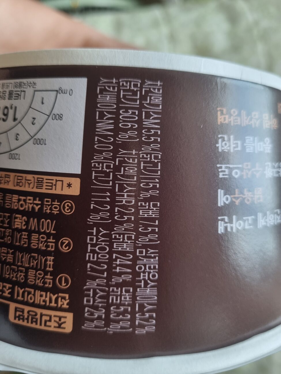 Harim samgyetang ramyeon chicken content percentage label
