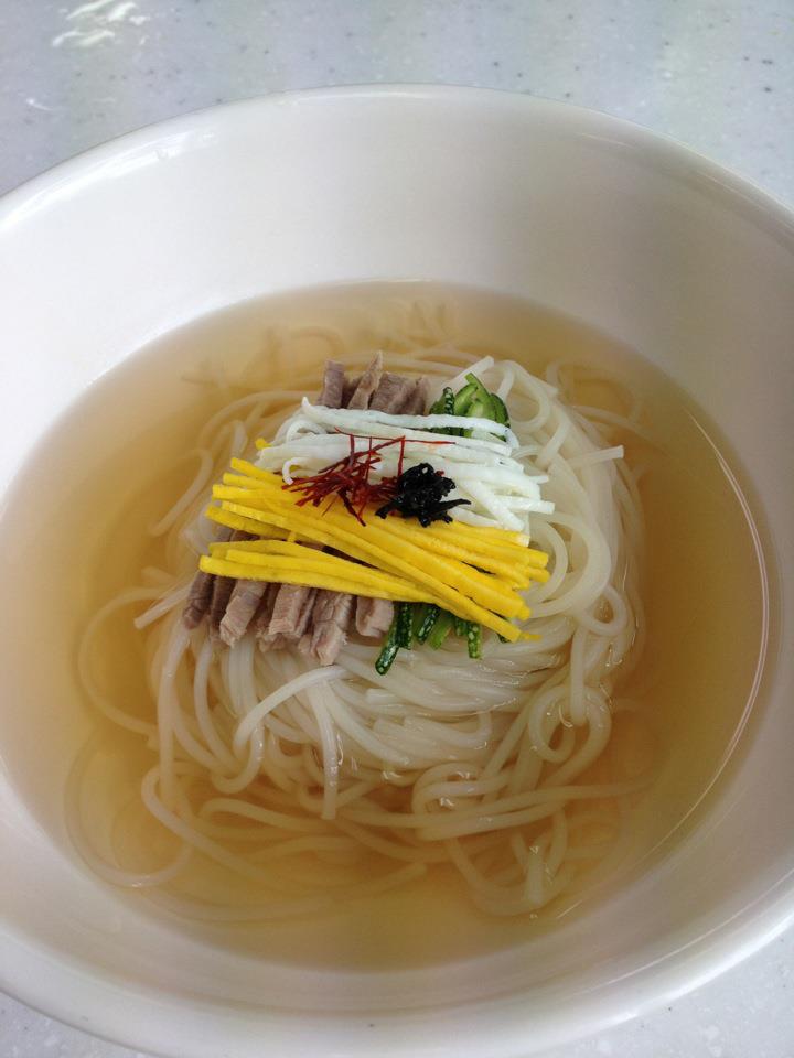 Thin noodles in a light clear broth