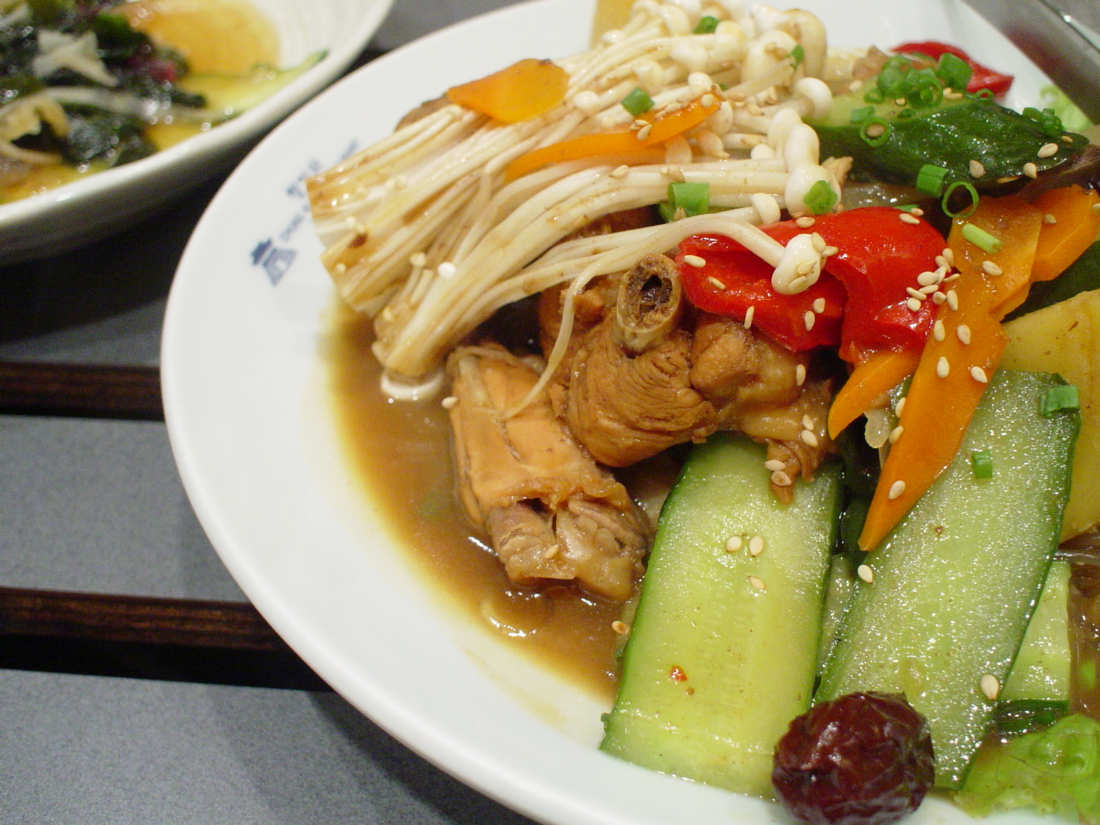 Dark soy-braised chicken with glass noodles