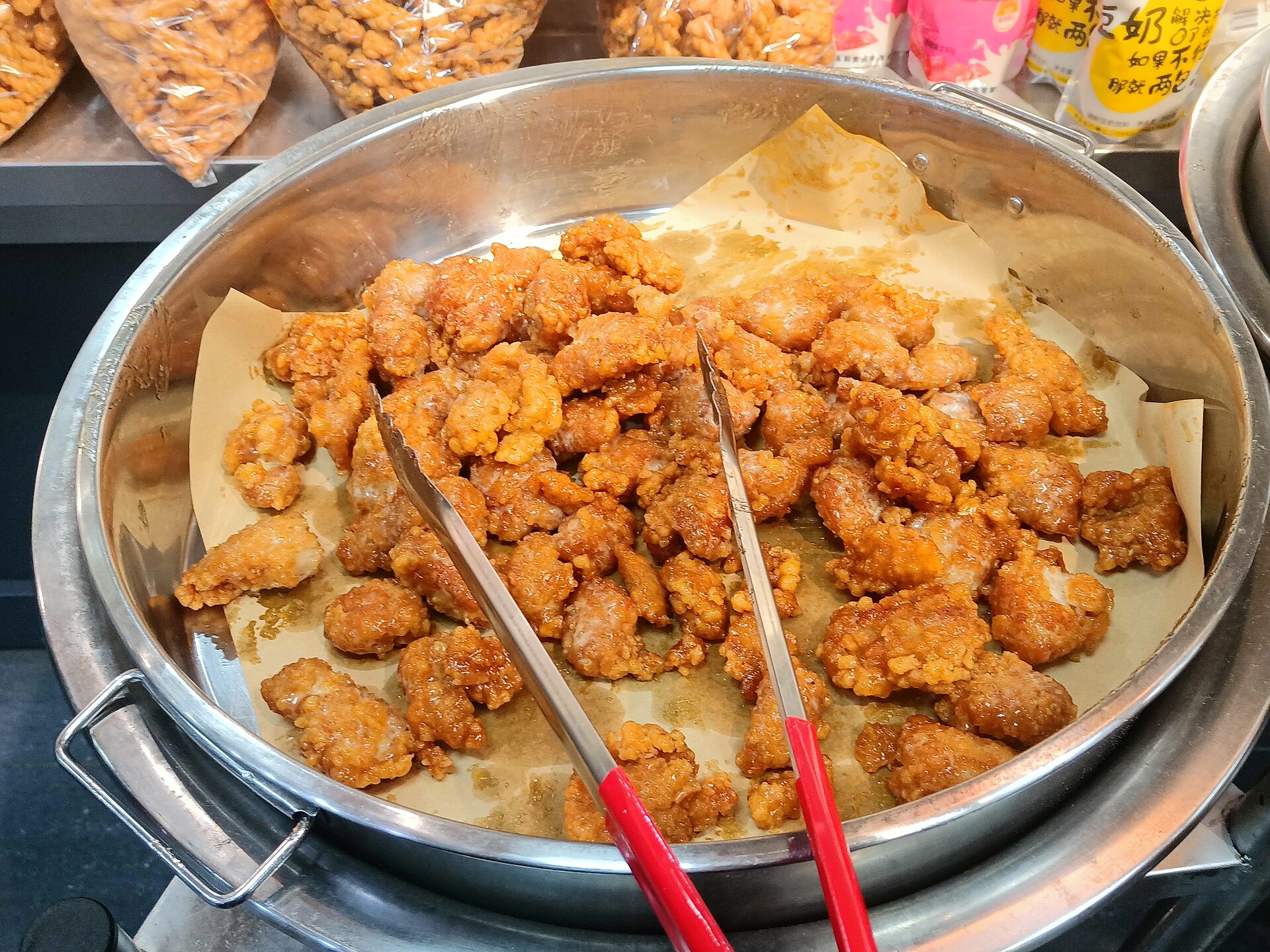 Korean fried chicken dusted with cheese seasoning