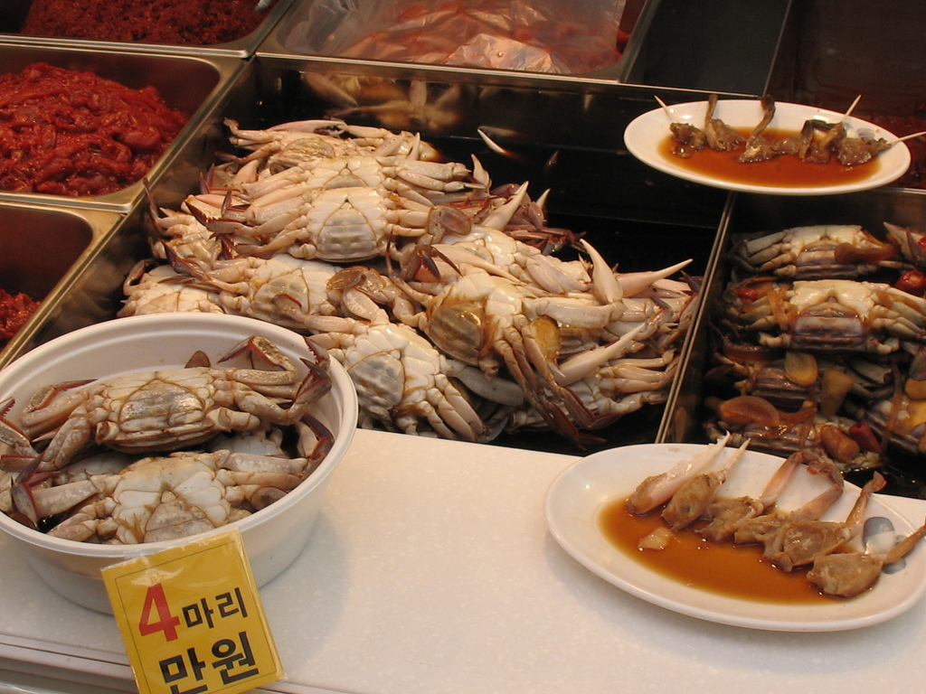 Raw crab cured in soy sauce