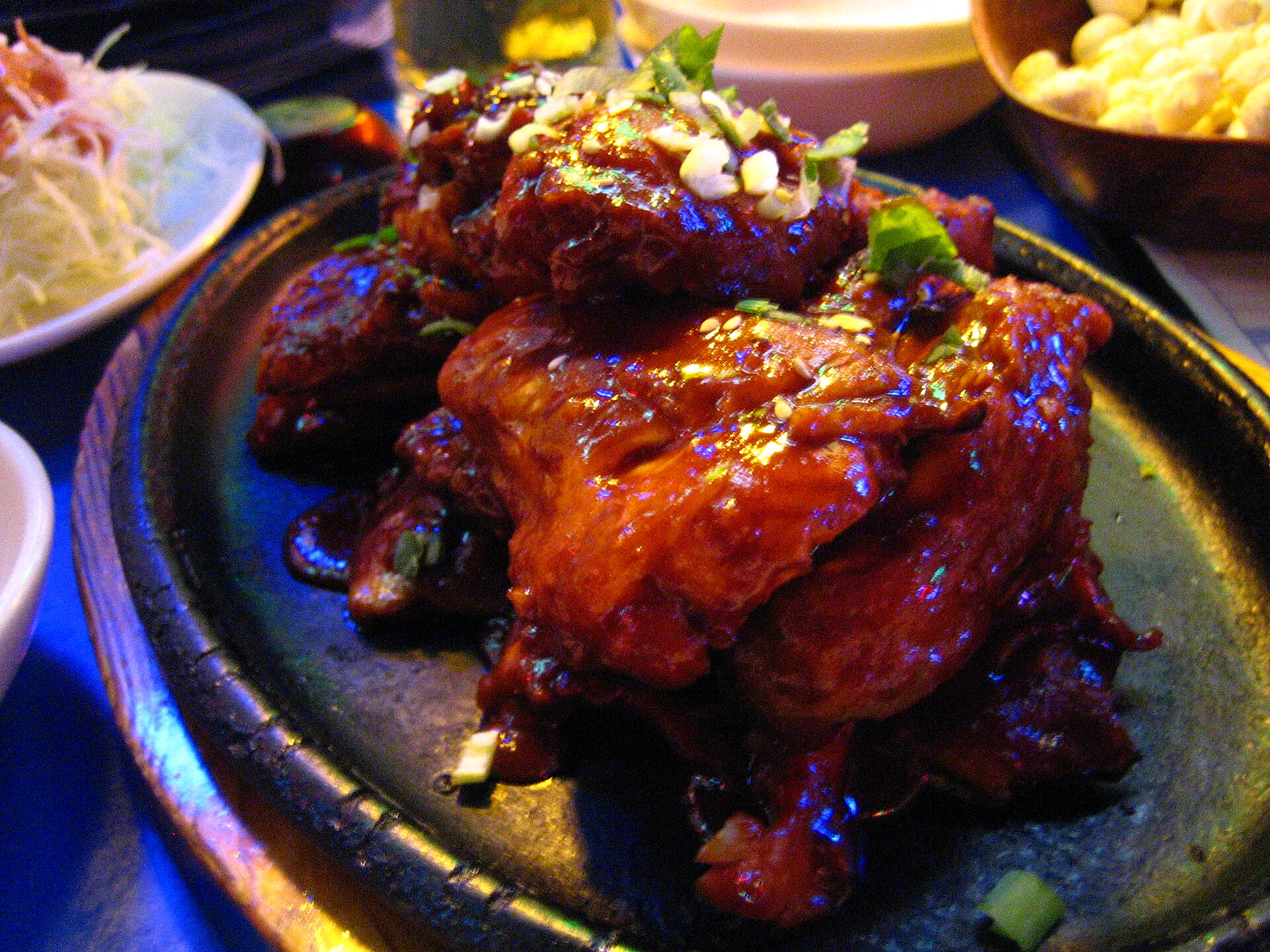 Yangnyeom chicken coated in red sauce